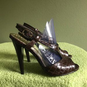 BCBGirls brown open toe sandal heels